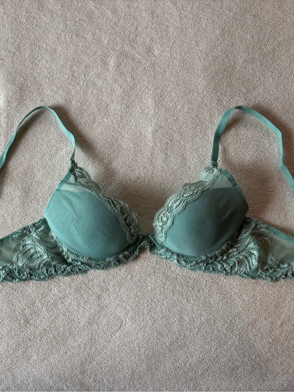 Natori Feathers Plunge Bra 34A sea green